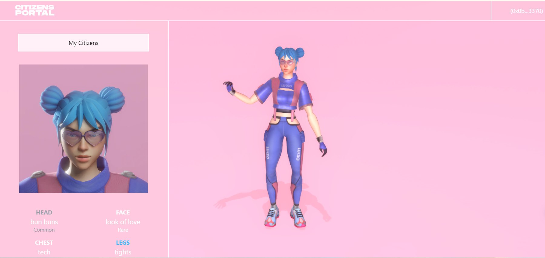 Archived THE HUB Citizens Portal: avatar and wardrobe management interface, July 2024